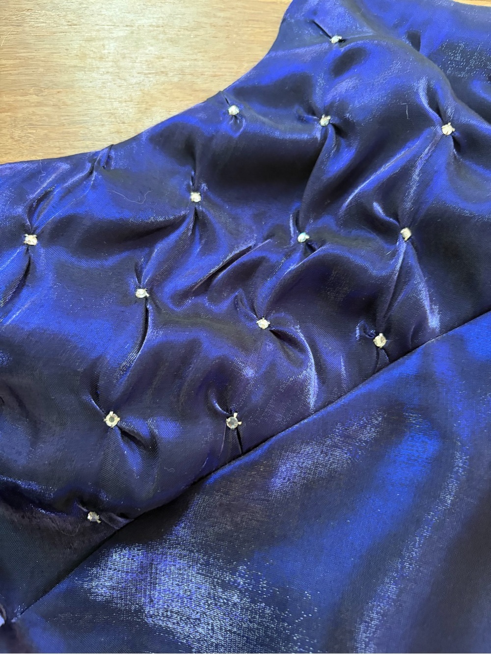 Vintage 90s Fairweather Iridescent Purple Liquid Metallic Maxi Dress Gown Sz 0 - Picture 3 of 7